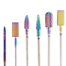 Load image into Gallery viewer, MPNETDEAL Bits for hand drills Tungsten Carbide Nail Drill Bits Set 7Pcs, Durable Less Dust, 3/32 inch for Acrylic Gel Nails Cuticle Manicure, Professional Acrylic Nail File Drill Bit