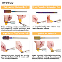 Load image into Gallery viewer, MPNETDEAL Bits for hand drills Tungsten Carbide Nail Drill Bits Set 7Pcs, Durable Less Dust, 3/32 inch for Acrylic Gel Nails Cuticle Manicure, Professional Acrylic Nail File Drill Bit