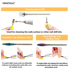 Load image into Gallery viewer, MPNETDEAL Bits for hand drills Tungsten Carbide Nail Drill Bits Set 7Pcs, Durable Less Dust, 3/32 inch for Acrylic Gel Nails Cuticle Manicure, Professional Acrylic Nail File Drill Bit
