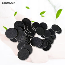 Load image into Gallery viewer, MPNETDEAL 120Pcs Sandpaper Discs Replacement for Electric Foot Callus Remover Foot File Pedicure (2 X 60Pcs Black)