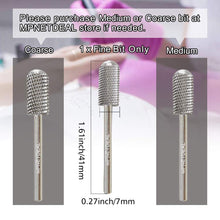 Load image into Gallery viewer, MPNETDEAL (Fine) Safety Nail Carbide Silver Drill Bit Round Top Large Barrel Head Fit for 3/32''e-File Electric Dremel Drill Machine