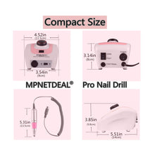 Load image into Gallery viewer, MPNETDEAL Sale-US plug-MPNETDEAL Pro Efile Nail Drill Machine 35,000rpm with LED Digital Display for Acrylic Nails Professional Manicure Drill Remove Nail Gel Polish Extension Gel Gift for Women Home and Salon Use