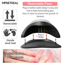 Load image into Gallery viewer, MPNETDEAL 120W UV LED Nail Lamp Faster Nail Dryer for Gel Polish with 4 Timer Setting Professional Gel Lamp Portable Handle Curing Lamp for Fingernail and Toenail Auto Sensor Nail Machine