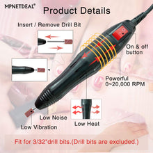 Load image into Gallery viewer, MPNETDEAL Handpiece Replacement for Electric Nail Drill, Acrylic Nail Tool Replacement, Efile Handpiece Fit for 3/32 '' Nail Drill Bits(Black)