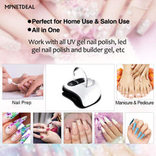 Load image into Gallery viewer, MPNETDEAL 120W UV LED Nail Lamp Faster Nail Dryer for Gel Polish with 4 Timer Setting Professional Gel Lamp Portable Handle Curing Lamp for Fingernail and Toenail Auto Sensor Nail Machine