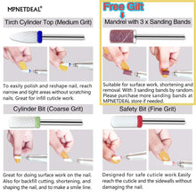 Load image into Gallery viewer, MPNETDEAL Ceramic Nail Drill Bits Set 3pcs Fine Medium Coarse for 3/32'' Acrylic Nails Bit
