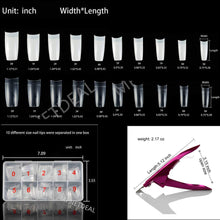 Load image into Gallery viewer, MPNETDEAL 1000Pcs MPNETDEAL French False Nail Tips Fake Half Cover Artificial Acrylic Nails Extension Tips with Storage Box 10 Size for Nail Salon or Home Use by Mpnetdeal (Natural and Clear)