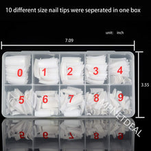 Load image into Gallery viewer, MPNETDEAL 500Pcs French False Nail Tips Fake Half Cover Artificial Acrylic Nails Extension Tips with Storage Box 10 Size for Nail Salon or Home Use by Mpnetdeal (White)