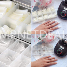 Load image into Gallery viewer, MPNETDEAL 1000Pcs MPNETDEAL French False Nail Tips Fake Half Cover Artificial Acrylic Nails Extension Tips with Storage Box 10 Size for Nail Salon or Home Use by Mpnetdeal (Natural and Clear)