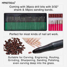 Load image into Gallery viewer, MPNETDEAL US-Plug Electric nail files Electric Nail Drill Machine Nail File e File Drill Set Kit for Acrylic Nails Gel Nail Glazing Nail Drill Nail Art Polisher Sets Toe Nail Drill Grinder (Gray)