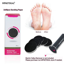 Load image into Gallery viewer, MPNETDEAL 120Pcs Sandpaper Discs Replacement for Electric Foot Callus Remover Foot File Pedicure (2 X 60Pcs Black)