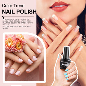 MPNETDEAL 6pcs Gel Nail Polish Kit Pink Green Red Blue White Black Manicure Set for Girls Women Gift