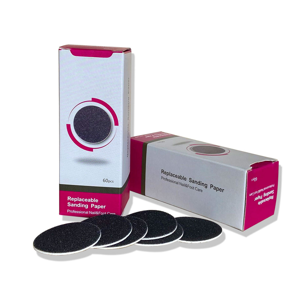 120Pcs Sandpaper Discs Replacement for Electric Foot Callus Remover Foot File Pedicure (2 X 60Pcs Black)