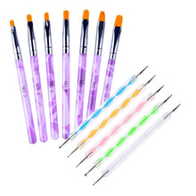 Load image into Gallery viewer, MPNETDEAL Nail Brush 7pcs and Dotting Pen 5 Pcs, Nail Art Design Kit Uv Gel Nail Brush Professional Poly Nail Gel Brush Nail Art Paiting Tool

