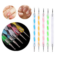 Load image into Gallery viewer, MPNETDEAL Nail Brush 7pcs and Dotting Pen 5 Pcs, Nail Art Design Kit Uv Gel Nail Brush Professional Poly Nail Gel Brush Nail Art Paiting Tool
