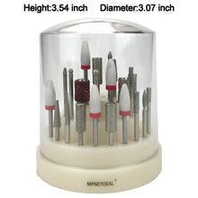 Load image into Gallery viewer, MPNETDEAL Nail Drill Bits Holder with Dust Proof Cover 48 Big Holes Storage Stand Displayer Container Organizer Box Case, Acrylic Nails Necessary Tools for Home Use or Nail Salon (Natural)

