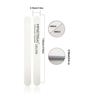 MPNETDEAL Nail Files 100 180 Grit for Poly Nail Extension Gel Acrylic Nails Files Double Sided White Washable 10 Pack Nail File Set Manicure Tools
