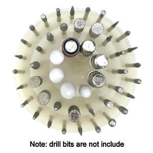 Nail Drill Bits Holder with Dust Proof Cover 48 Big Holes Storage Stand Displayer Container Organizer Box Case, Acrylic Nails Necessary Tools for Home Use or Nail Salon (Natural)