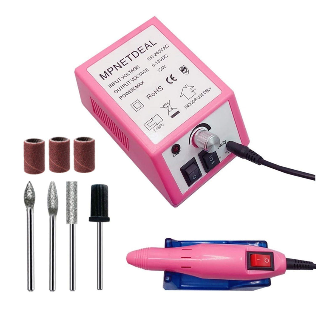 US-Plug-MPNETDEAL Efile Nail File Machine Electric Nail Drill Set Kit for Acrylic Nails Gel Nail Art Salon Use or Home use