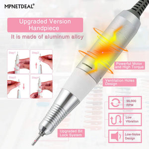 Handpiece Replacement Aluminum Alloy Handle for Acrylic Nails Electric Nail Drill Efile 30000RPM | Fit for 3/32 inch Shank