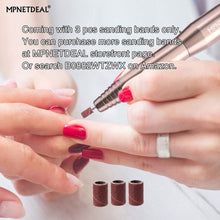 Load image into Gallery viewer, MPNETDEAL Portable Electric Nail Drill Efile Machine for Acrylic Nails Gel Nails 20000RPM Professional Manicure Drill Kit
