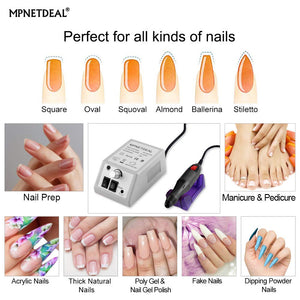 Sale-US plug MPNETDEAL Nail Machine Efile Electric Nail Drill Nail File Kit for Acrylic Nails Poly Gel Nail Art Salon Use or Home use