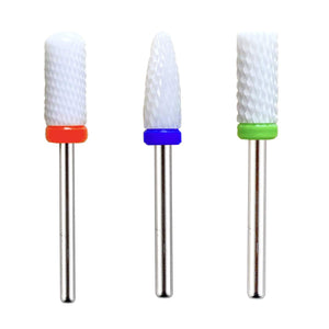 MPNETDEAL Ceramic Nail Drill Bits Set 3pcs Fine Medium Coarse for 3/32'' Acrylic Nails Bit
