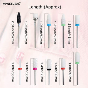 MPNETDEAL Ceramic Nail Drill Bits Set 10Pcs, Durable Less Dust, 3/32 inch for Acrylic Gel Nails Cuticle Manicure, Professional Acrylic Nail File Drill Bit