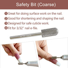 Load image into Gallery viewer, MPNETDEAL (Coarse) Safety Nail Carbide Silver Drill Bit Round Top Large Barrel Head Fit for 3/32&#39;&#39;e-File Electric Dremel Drill Machine

