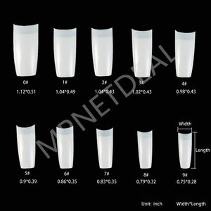 500Pcs French False Nail Tips Fake Half Cover Artificial Acrylic Nails Extension Tips with Storage Box 10 Size for Nail Salon or Home Use by MPNETDEAL (Natural)