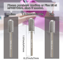 Load image into Gallery viewer, MPNETDEAL (Coarse) Safety Nail Carbide Silver Drill Bit Round Top Large Barrel Head Fit for 3/32&#39;&#39;e-File Electric Dremel Drill Machine
