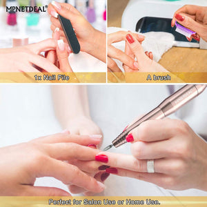 MPNETDEAL Portable Electric Nail Drill Efile Machine for Acrylic Nails Gel Nails 20000RPM Professional Manicure Drill Kit