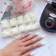 Load image into Gallery viewer, 500Pcs French False Nail Tips Fake Half Cover Artificial Acrylic Nails Extension Tips with Storage Box 10 Size for Nail Salon or Home Use by MPNETDEAL (Natural)
