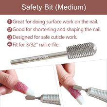 Load image into Gallery viewer, MPNETDEAL (Medium) Safety Nail Carbide Silver Drill Bit Round Top Large Barrel Head Fit for 3/32&#39;&#39;e-File Electric Dremel Drill Machine
