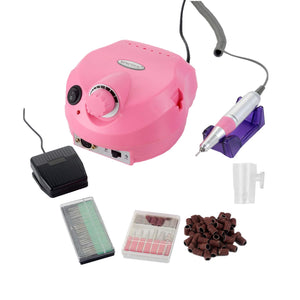 US-Plug-MPNETDEAL Electric Nail Drill Efile Professional Nail Drill machine 30000RPM Tools for Acrylics Nails Natural Nails with Foot Pedal Ideal for Gel Nail At Home use or Nail Salon (Pink)