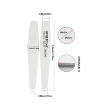 Load image into Gallery viewer, MPNETDEAL 12 Pack Professional Nail Files Washable Emery Board Buffer 180/240 Mixed Grit for Acrylic Nails
