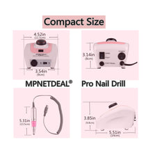 Load image into Gallery viewer, Sale-US plug-MPNETDEAL Pro Efile Nail Drill Machine 35,000rpm with LED Digital Display for Acrylic Nails Professional Manicure Drill Remove Nail Gel Polish Extension Gel Gift for Women Home and Salon Use
