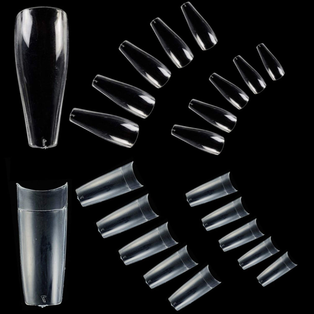 MPNETDEAL 1000pcs False Nails Extension Tips Half Cover 500pcs Full Cover 500pcs Coffin Shape Acrylic Nail Tips