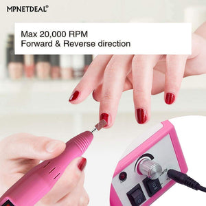 MPNETDEAL US-Plug-MPNETDEAL Electric fingernail polishers Efile Nail File Machine Electric Nail Drill Set Kit for Acrylic Nails Gel Nail Art Salon Use or Home use