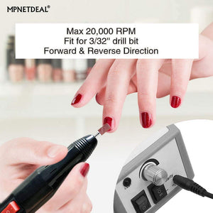 Sale-US plug MPNETDEAL Nail Machine Efile Electric Nail Drill Nail File Kit for Acrylic Nails Poly Gel Nail Art Salon Use or Home use