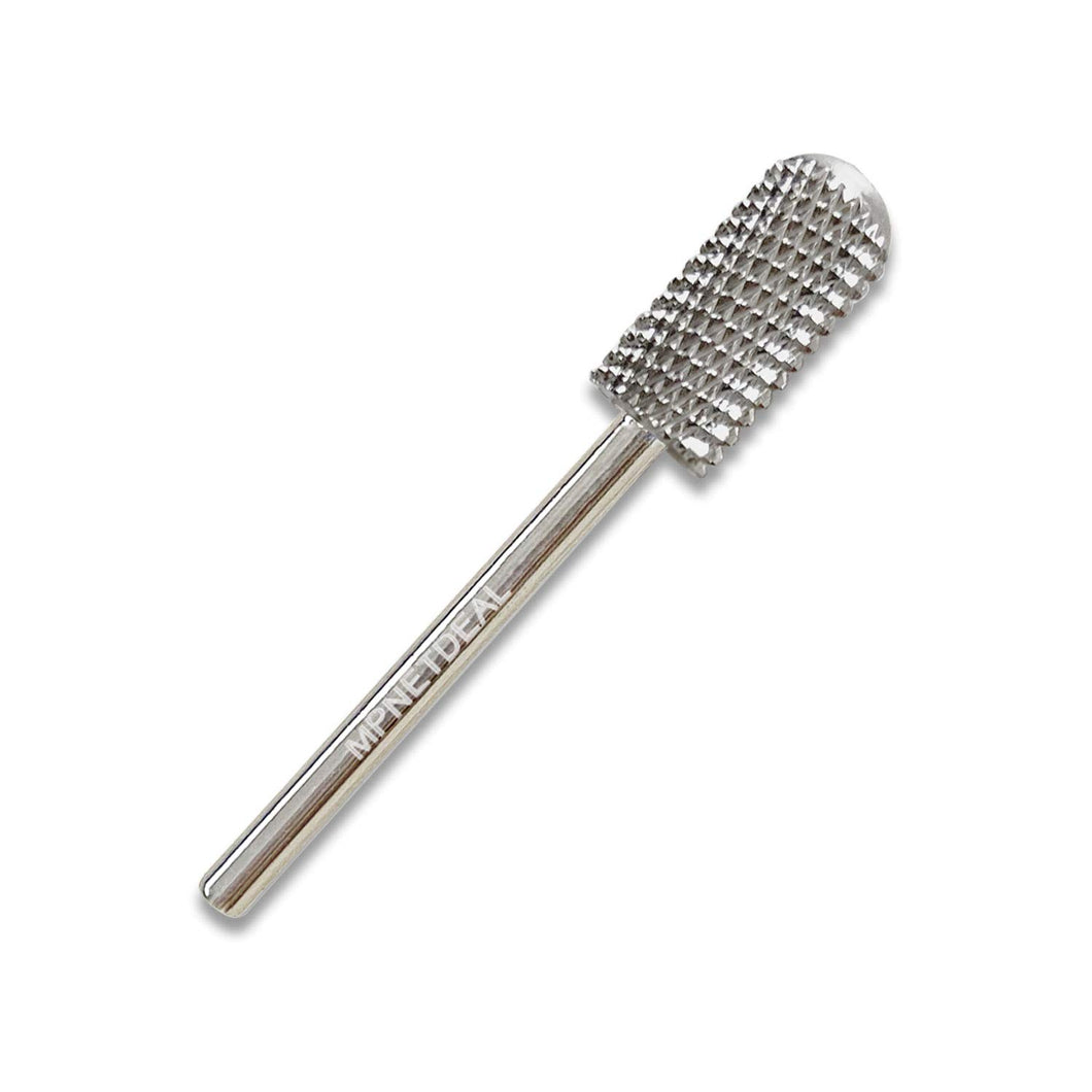 MPNETDEAL (Coarse) Safety Nail Carbide Silver Drill Bit Round Top Large Barrel Head Fit for 3/32''e-File Electric Dremel Drill Machine
