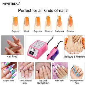 MPNETDEAL US-Plug-MPNETDEAL Electric fingernail polishers Efile Nail File Machine Electric Nail Drill Set Kit for Acrylic Nails Gel Nail Art Salon Use or Home use