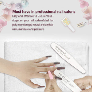 12 Pack Professional Nail Files Washable Emery Board Buffer 100/180 Mixed Grit for Acrylic Nails
