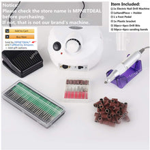 Load image into Gallery viewer, MPNETDEAL US-Plug-MPNETDEAL Electric nail buffers Electric Nail Drill File Professional E-File 30000RPM Tools for Acrylics Nails Natural Nails with Foot Pedal Ideal for Hands and Feet At Home use Nail Salon (White)

