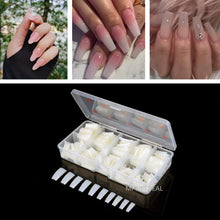 Load image into Gallery viewer, 500Pcs French False Nail Tips Fake Half Cover Artificial Acrylic Nails Extension Tips with Storage Box 10 Size for Nail Salon or Home Use by MPNETDEAL (Natural)

