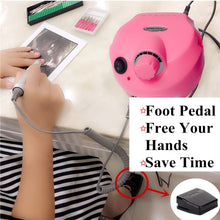 Load image into Gallery viewer, US-Plug-MPNETDEAL Electric Nail Drill Efile Professional Nail Drill machine 30000RPM Tools for Acrylics Nails Natural Nails with Foot Pedal Ideal for Gel Nail At Home use or Nail Salon (Pink)
