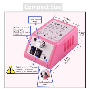 MPNETDEAL US-Plug-MPNETDEAL Electric fingernail polishers Efile Nail File Machine Electric Nail Drill Set Kit for Acrylic Nails Gel Nail Art Salon Use or Home use