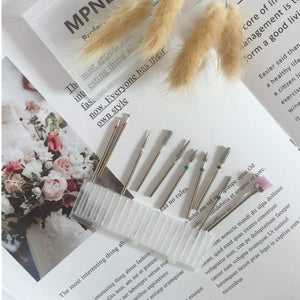 Diamond Cuticle Nail Drill Bits Set 10pcs Nail File Bits 3/32 inch for Acrylic Nails, Poly Gel Nails, Cuticle Drill Bits