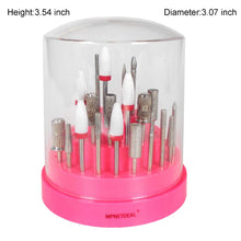 Load image into Gallery viewer, Mpnetdeal Nail Drill Bits Holder with Dust Proof Cover 48 Big Holes Storage Stand Displayer Container Organizer Box Case, Acrylic Nails Necessary Tools for Home Use or Nail Salon (Pink)
