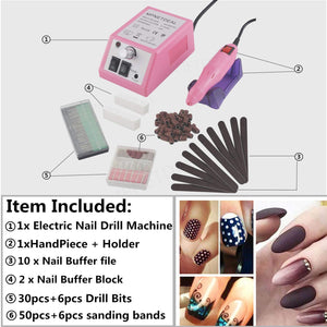 MPNETDEAL US-PLUG Electric pedicure sets Nail Drill Nail Drill Machine Nail File e File Drill Set Kit for Acrylic Nails Gel Nail Glazing Nail Drill Nail Art Polisher Sets Glazing Nail Drill Grinder Manicure Pedicure(Pink)